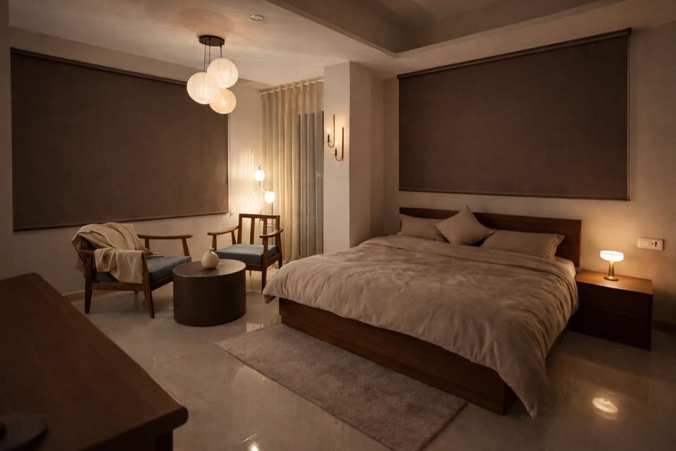 Bed, Photo of the whole room, Seating area, Bedroom