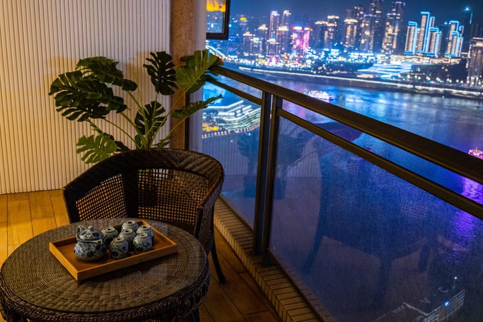 Night, Natural landscape, View (from property/room), Balcony/Terrace, Balcony/Terrace, City view, River view