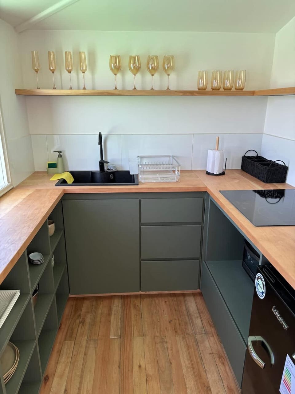 Kitchen or kitchenette, stove, toaster