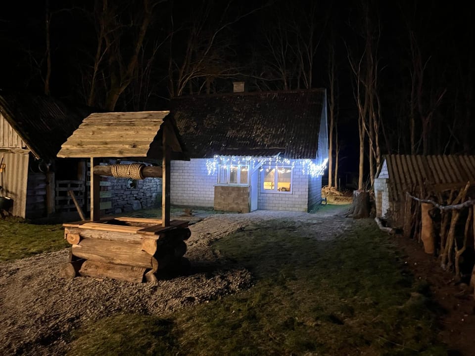 Property building, Night, Garden, Garden view