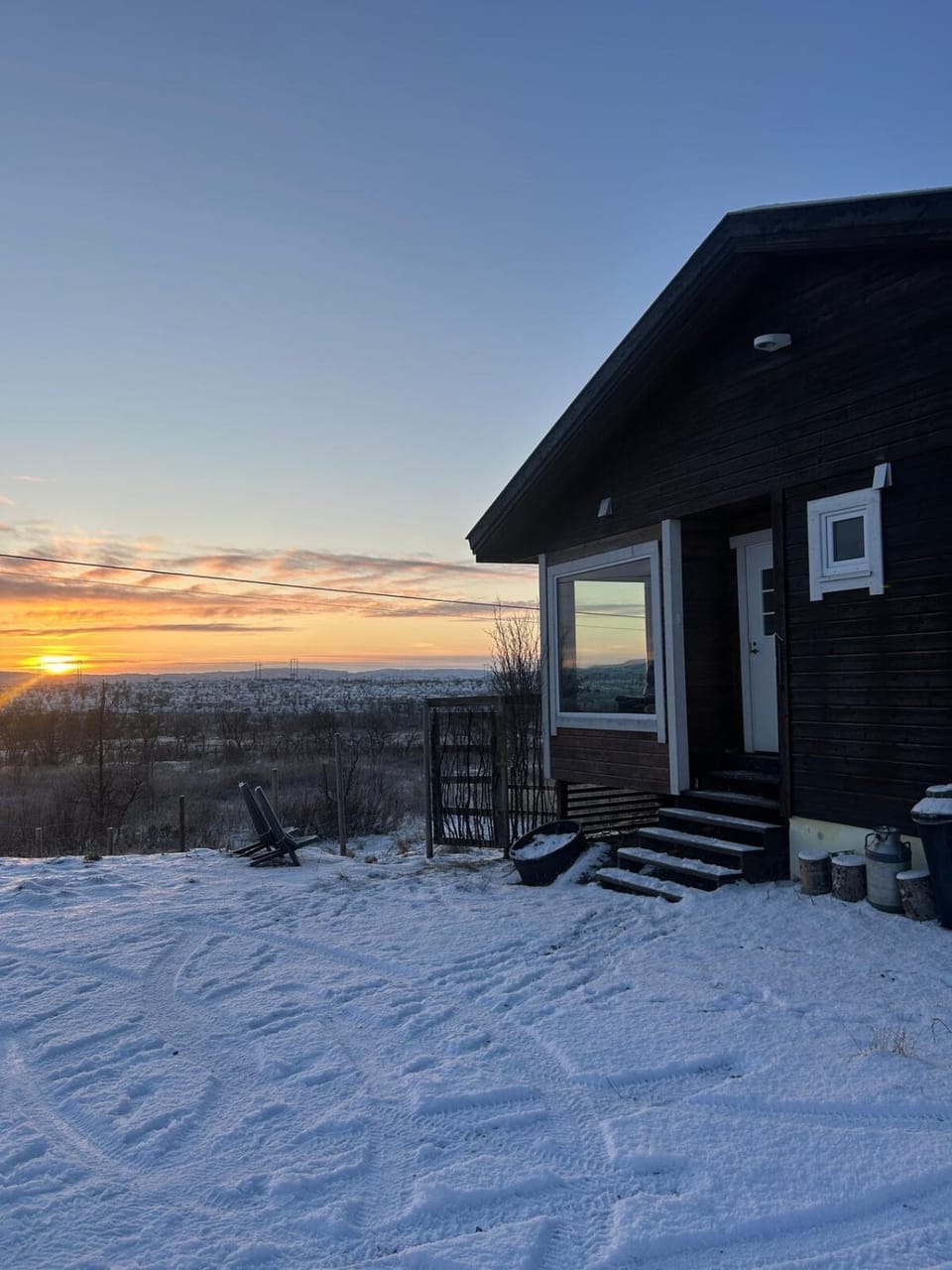 Property building, Winter, Sunset