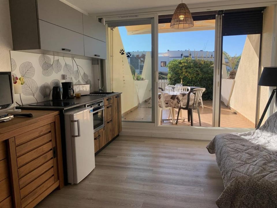517 Grand studio avec garage Héliopolis L grande terrasse rez-de-chaussée Apartment in Agde