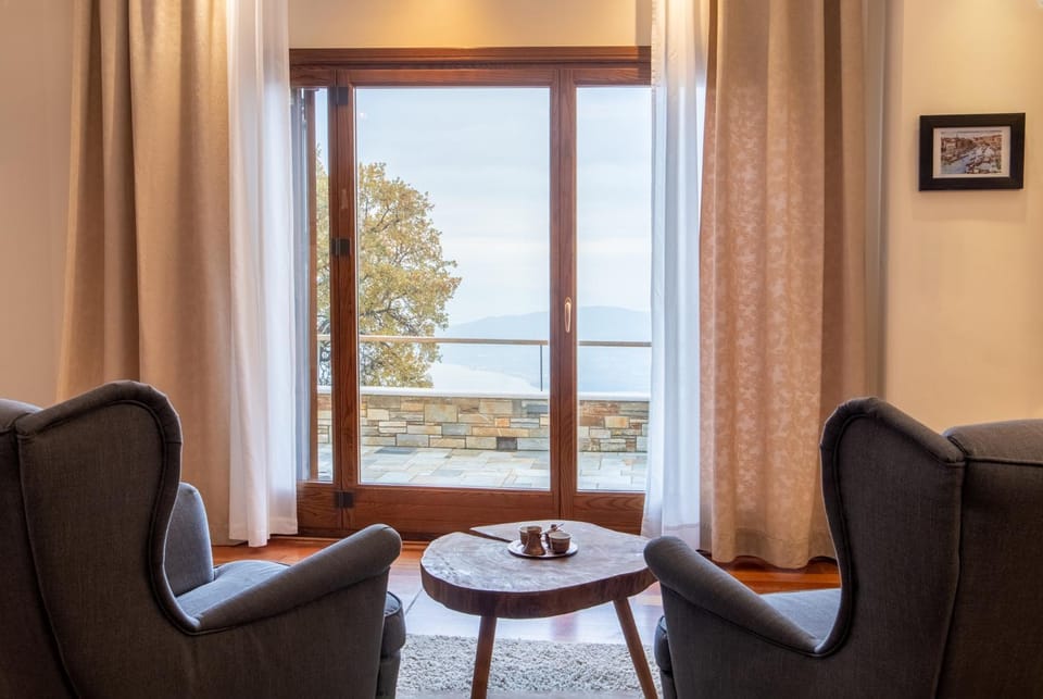 Living room, Seating area, Sea view