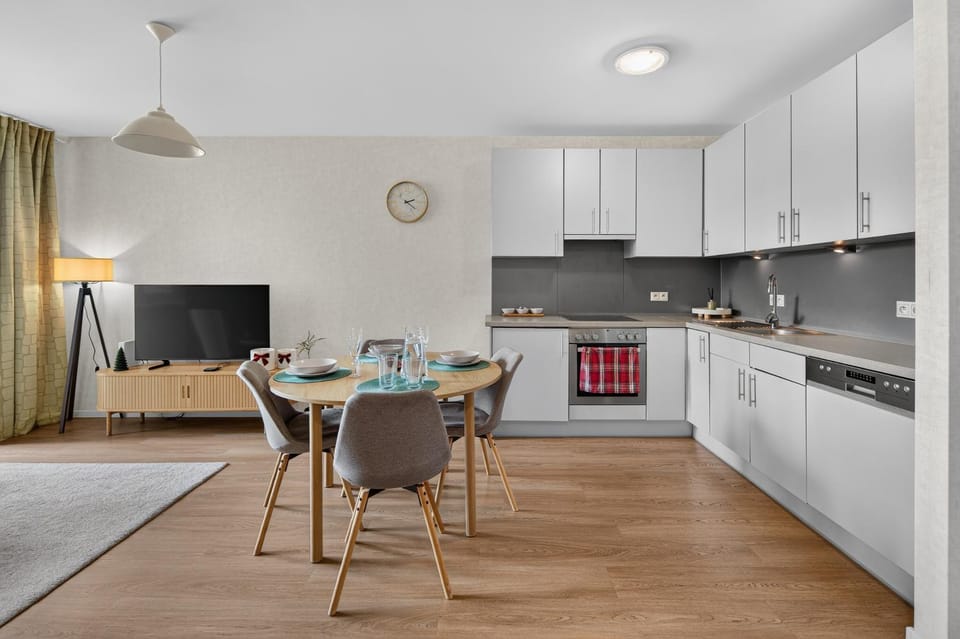 Living room, kitchen