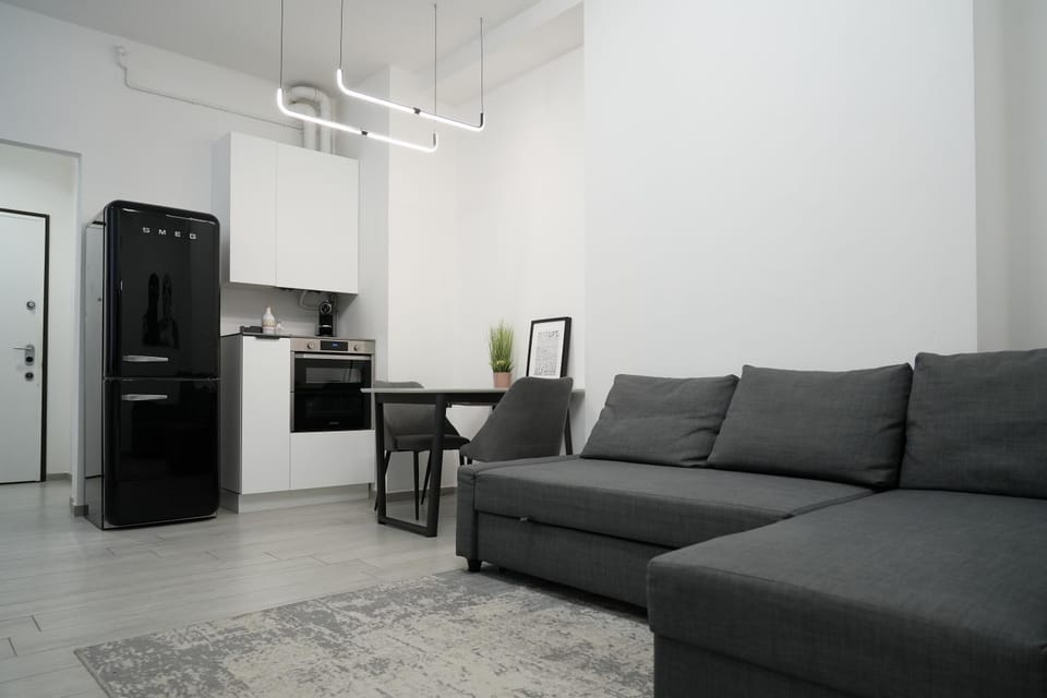 Living room, oven