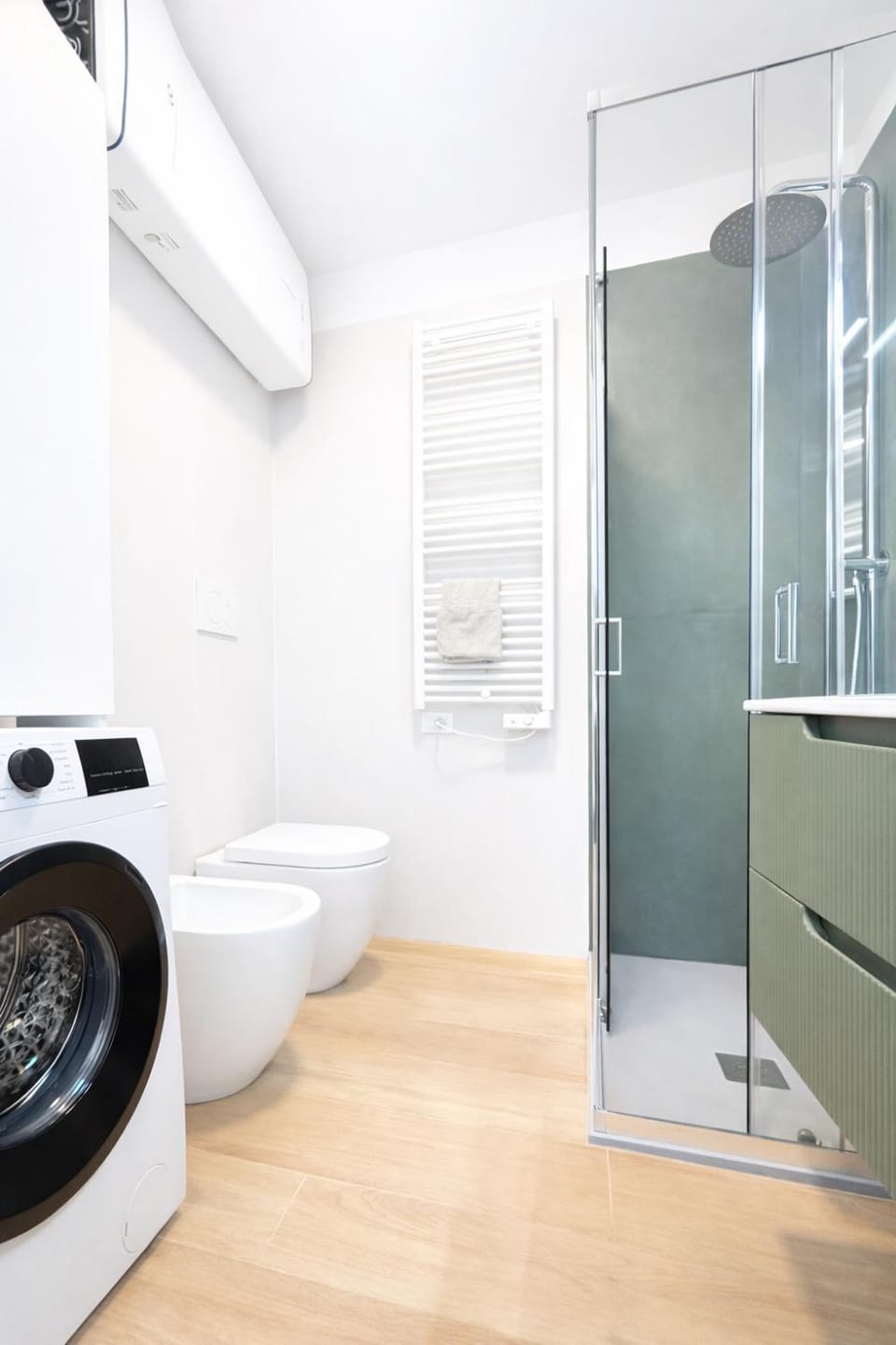 Bathroom, bidet, washing machine