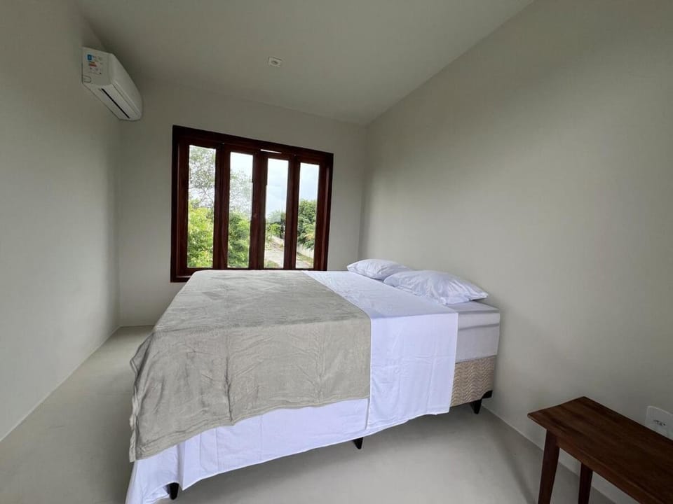 Bed, Photo of the whole room, Bedroom, towels, air conditioner