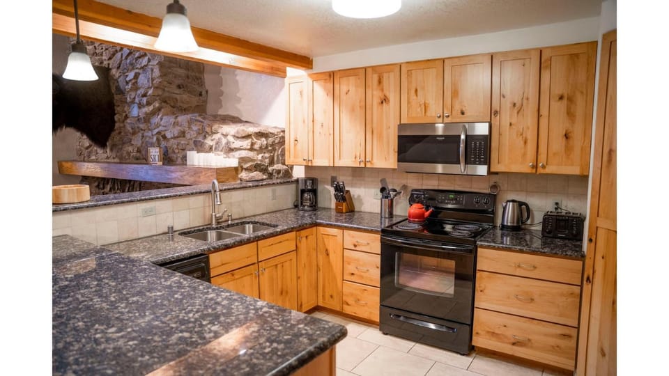 Kitchen or kitchenette, dishwasher, microwave, oven, stove, toaster, kitchen
