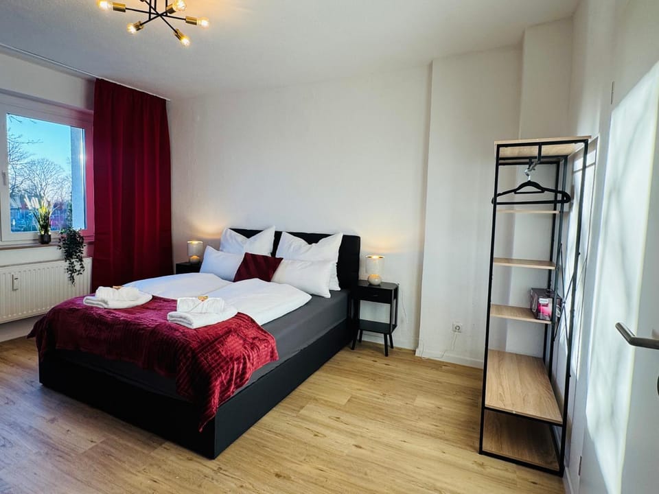 Bed, Photo of the whole room, Bedroom, towels, wardrobe