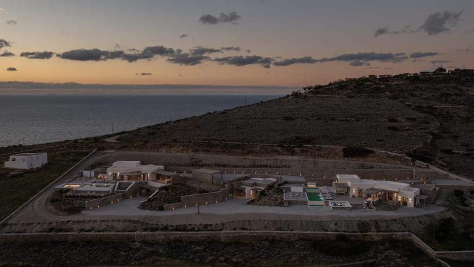 Property building, Natural landscape, Bird's eye view, Sunset