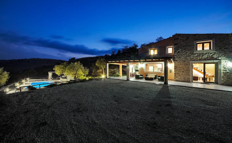 Patio, Facade/entrance, Bird's eye view, Garden, Pool view
