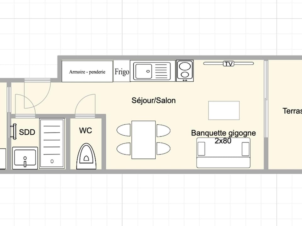Studio cabine rénové aux Saisies pour 4 pers, terrasse - FR-1-594-339 Cabin in Villard-sur-Doron