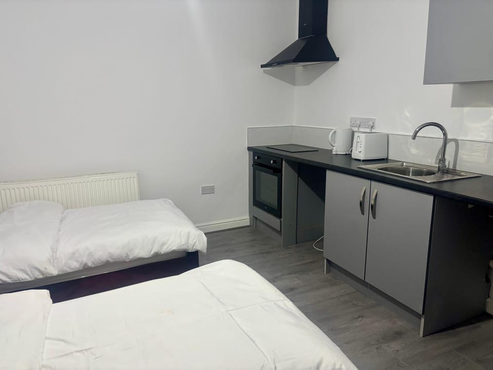Bed, Coffee/tea facilities, Kitchen or kitchenette, Photo of the whole room, Bedroom