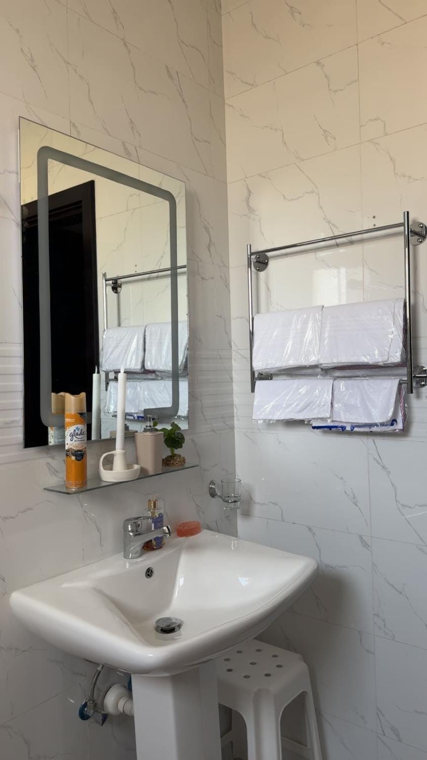 Bathroom, towels