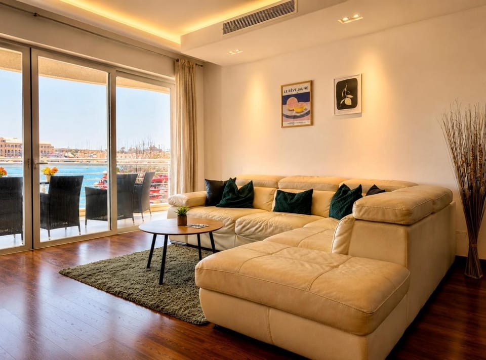 Living room, Seating area, Sea view