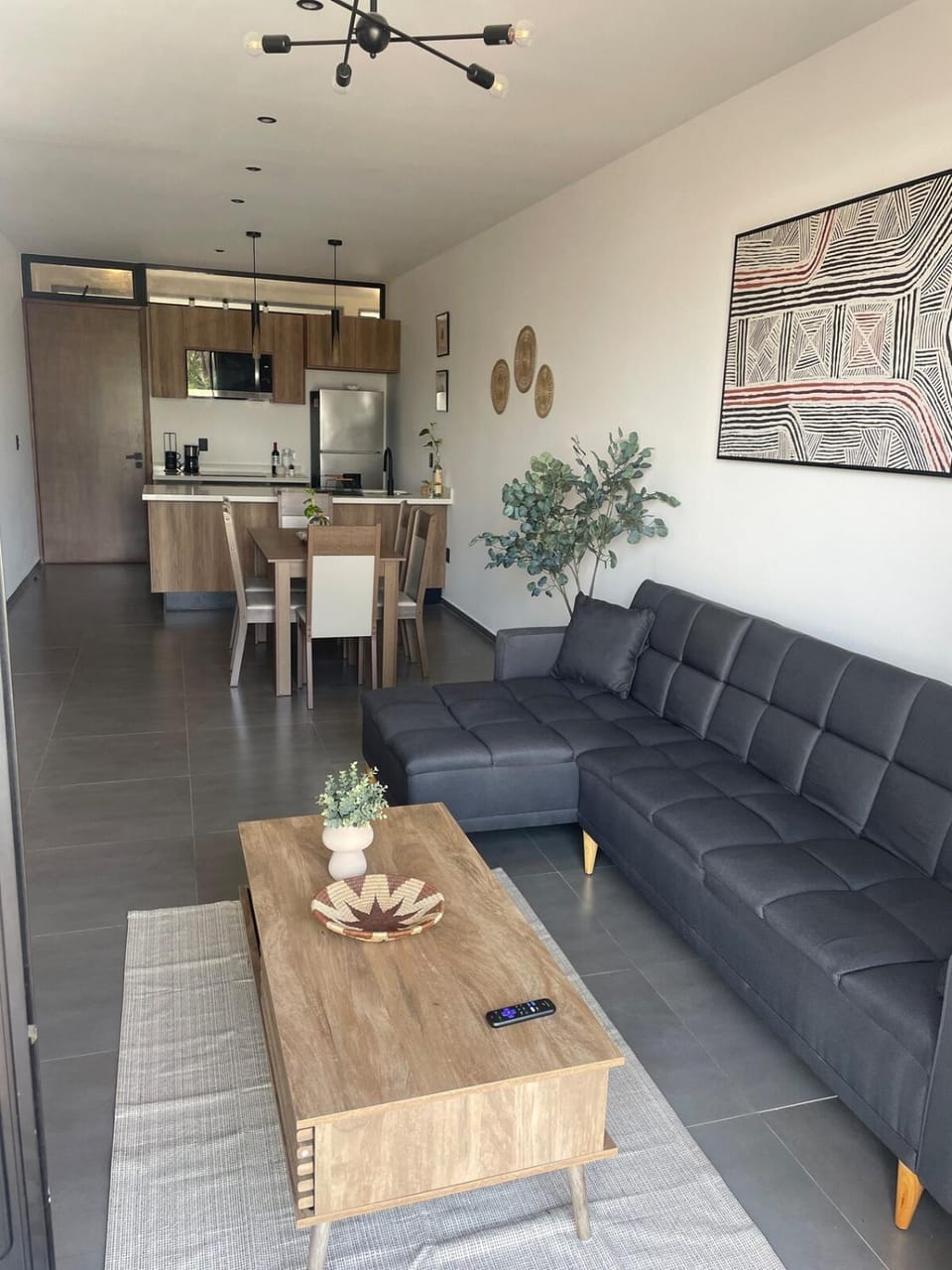 Kitchen or kitchenette, Living room, Dining area