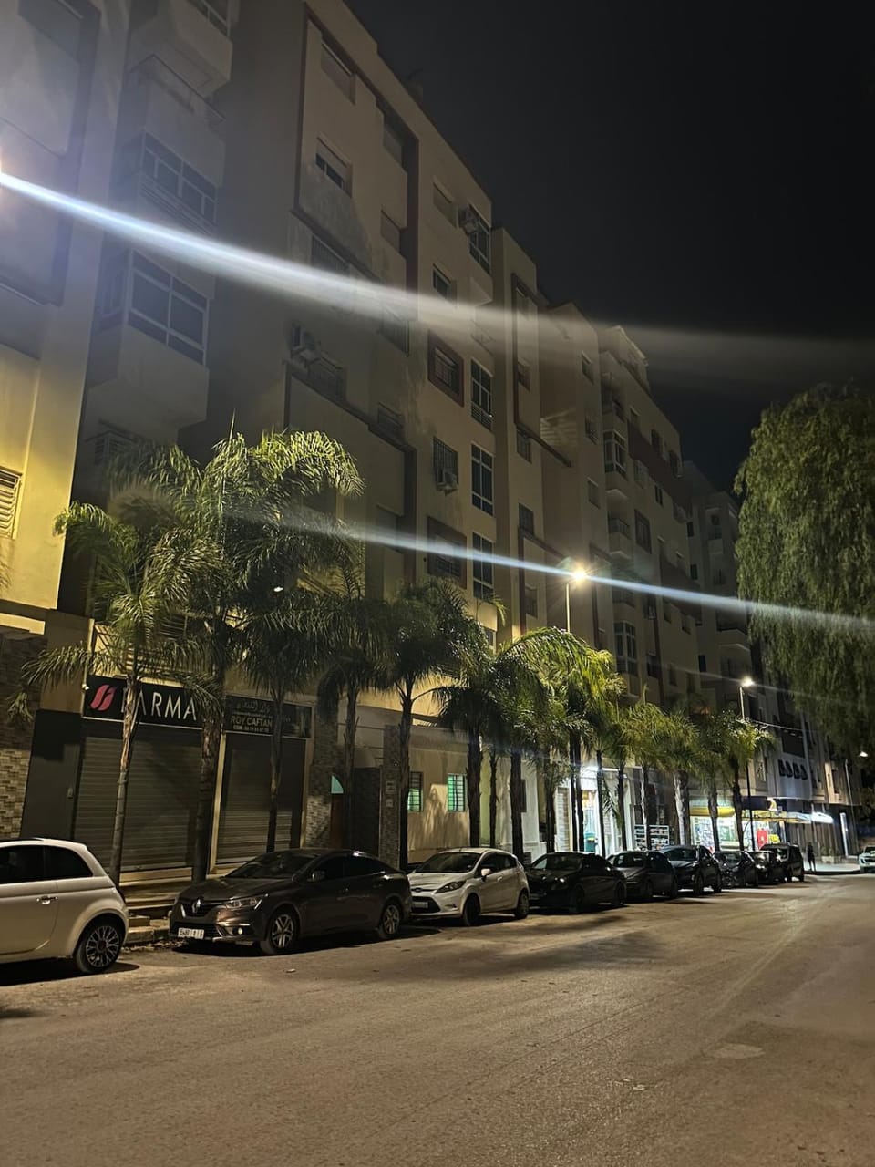 Property building, Night, Location, Parking