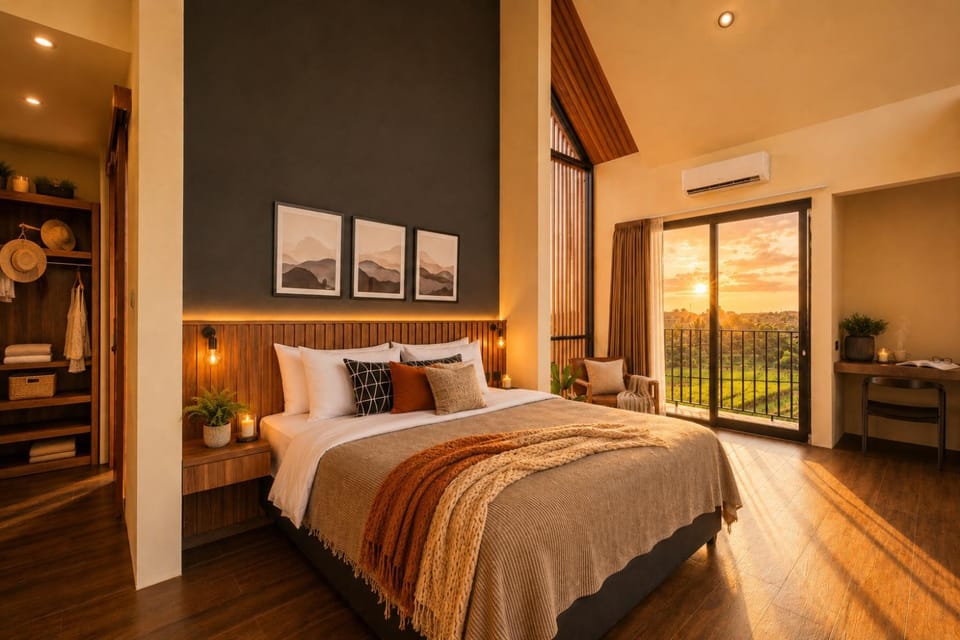 Bed, Bedroom, air conditioner