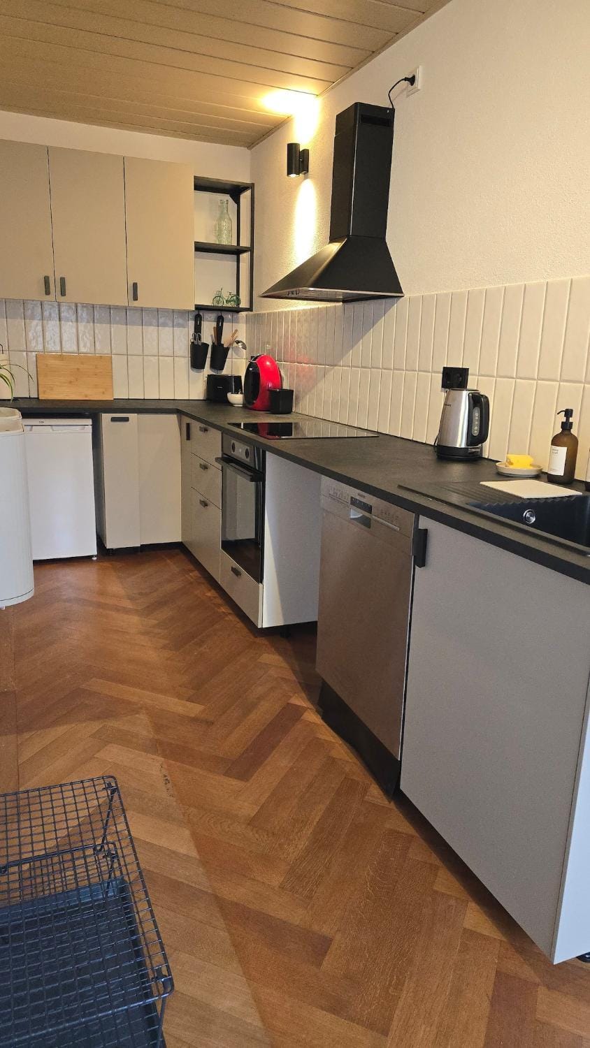 Kitchen or kitchenette, dishwasher, minibar, stove, toaster