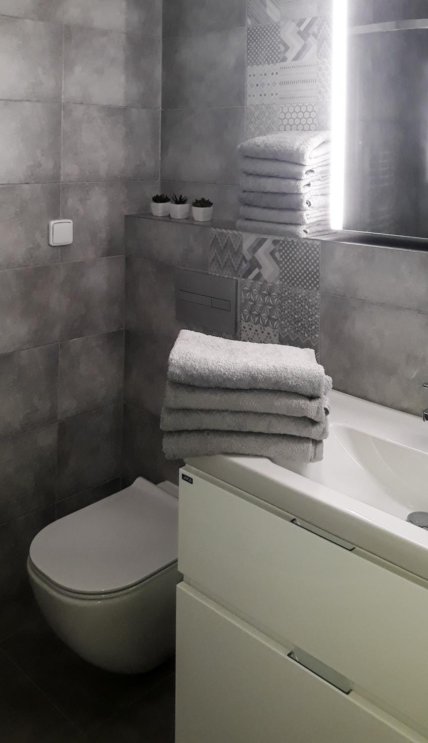 Toilet, Bathroom, towels