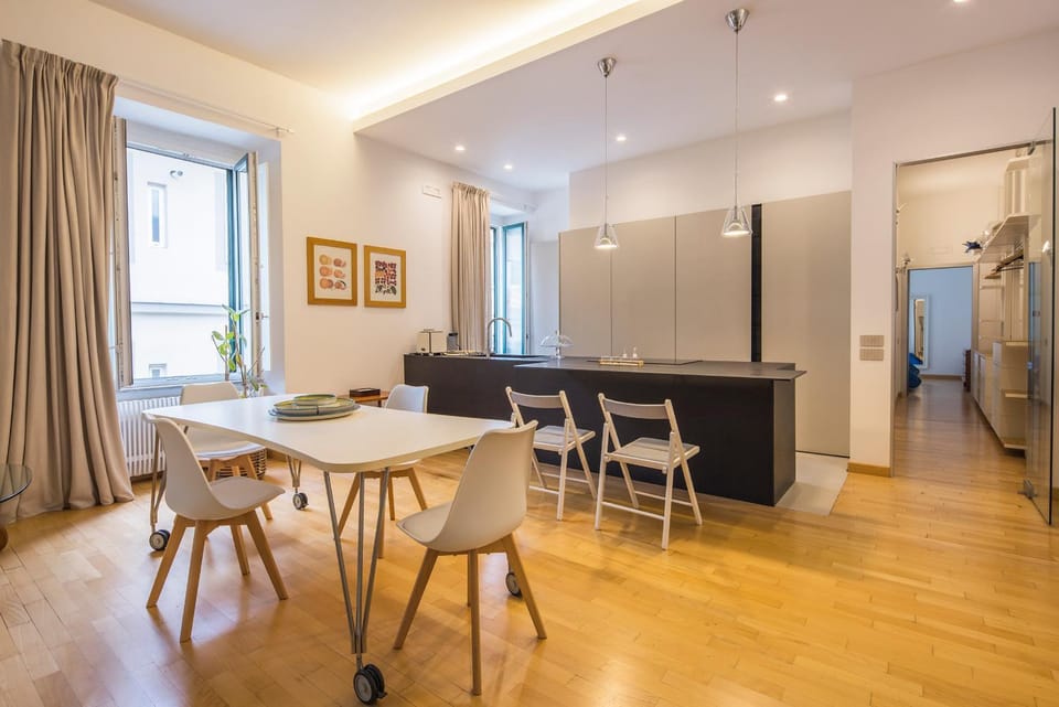 Kitchen or kitchenette, Living room, Seating area, Dining area, wardrobe