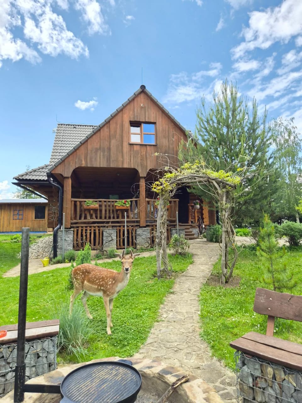 Drevenica pod vŕbami s farmou a zvieratami Chalet in Slovakia