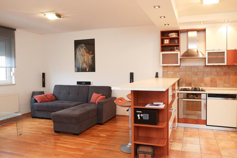 Kitchen or kitchenette, Living room, Seating area, Dining area, oven, safe, stove