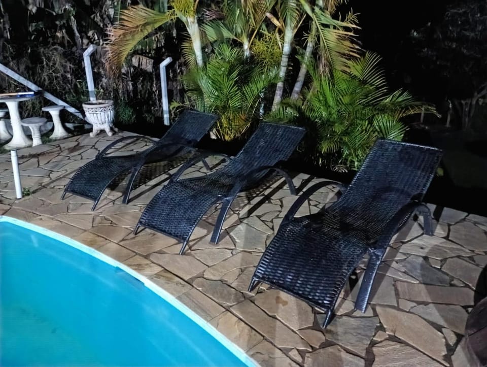 Swimming pool, sunbed