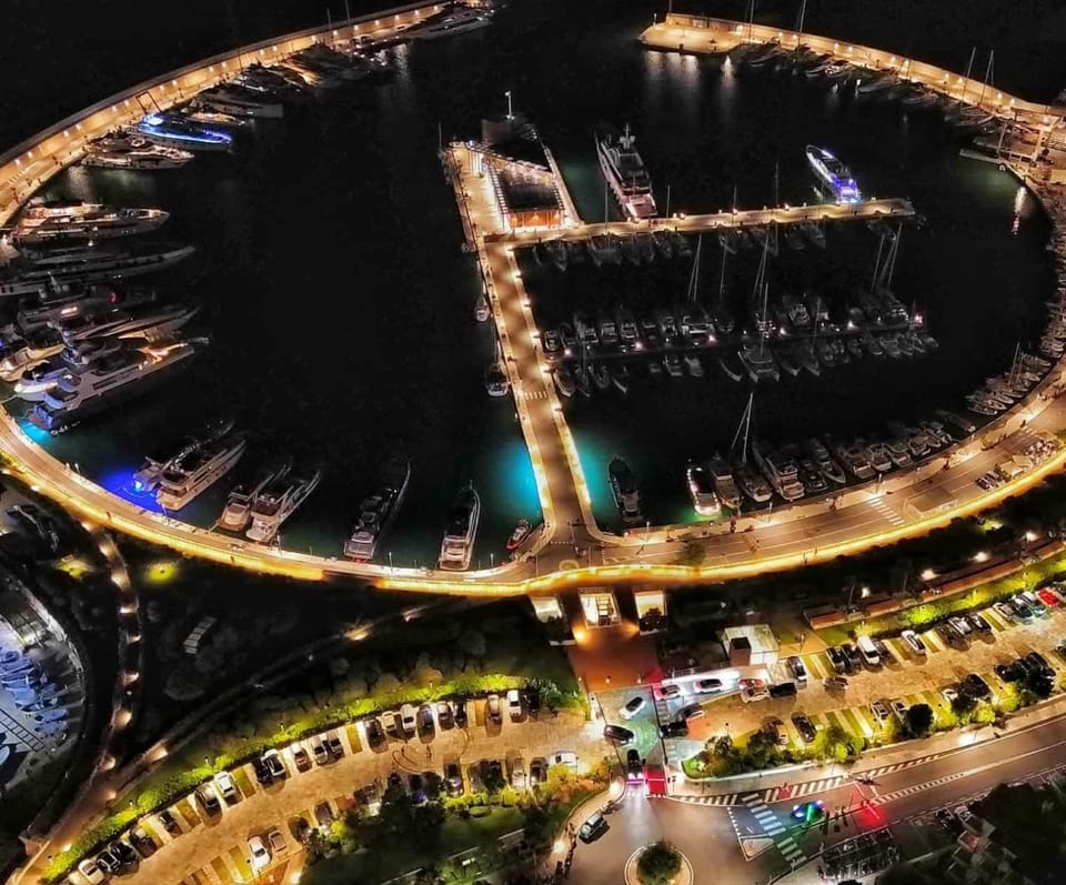 Nearby landmark, Night, Bird's eye view, Location