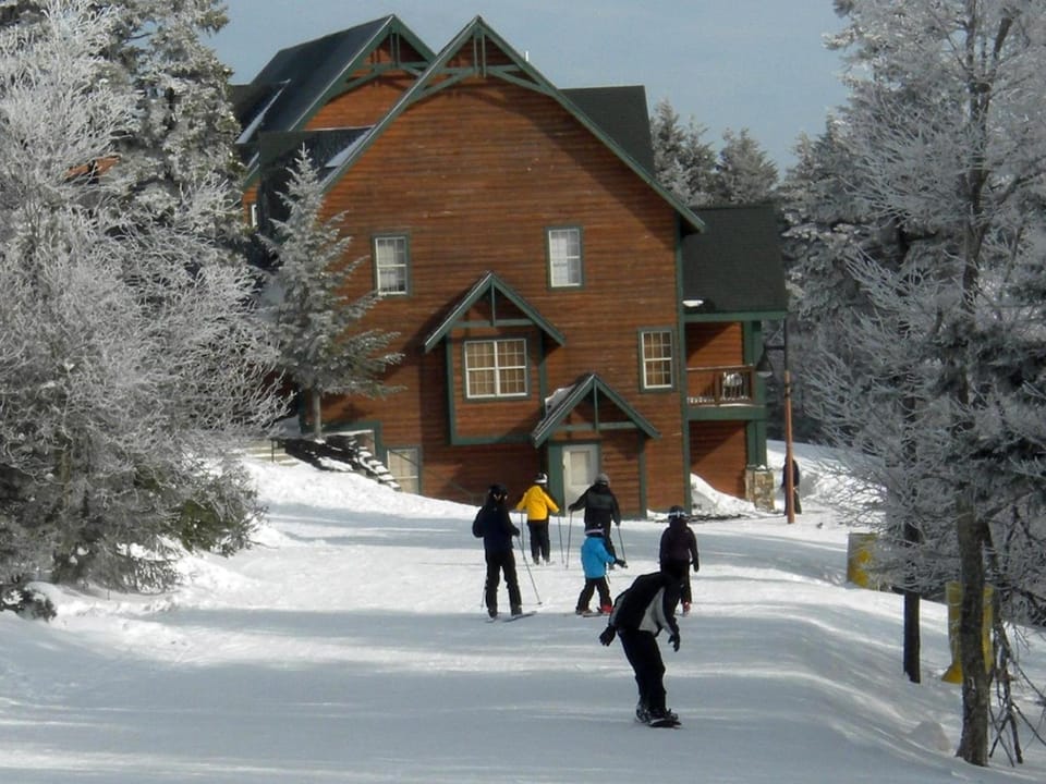 Property building, Day, People, Natural landscape, Winter, Skiing, group of guests
