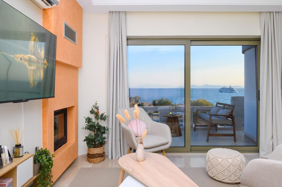 Living room, Seating area, Sea view