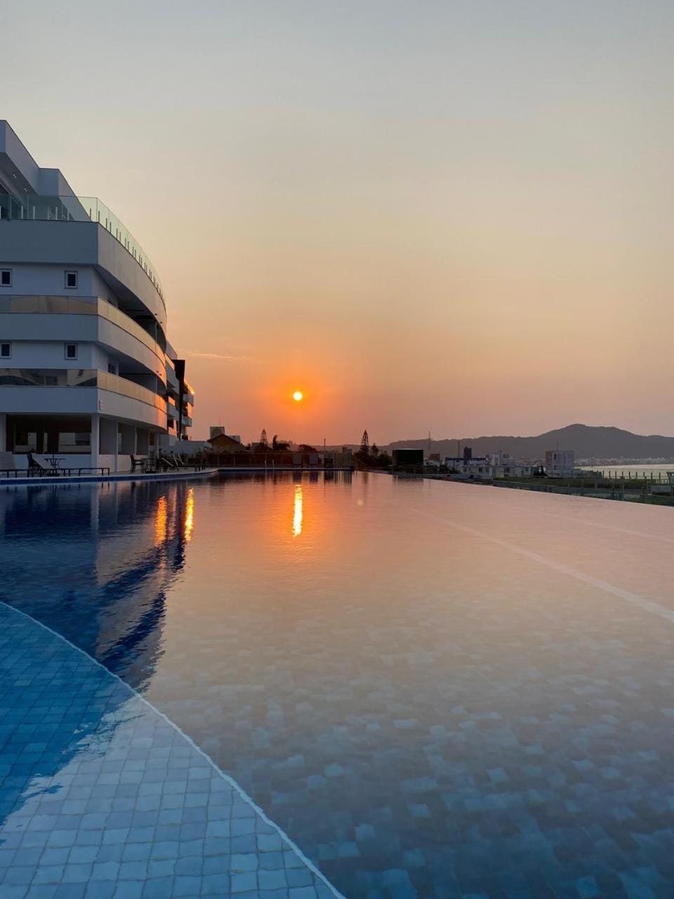Natural landscape, Pool view, Swimming pool, Sunset