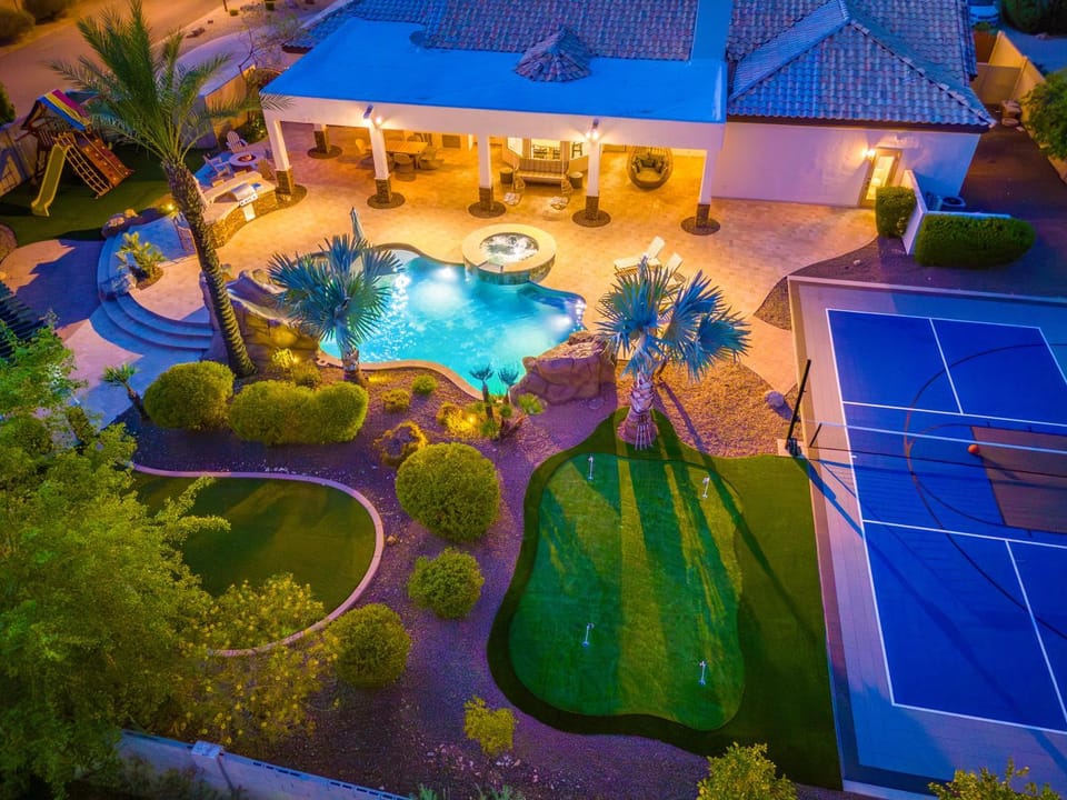 MillionMiniResortWaterSlidePickleBallGolfSpa House in Scottsdale