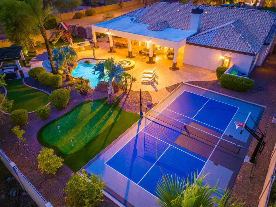MillionMiniResortWaterSlidePickleBallGolfSpa House in Scottsdale