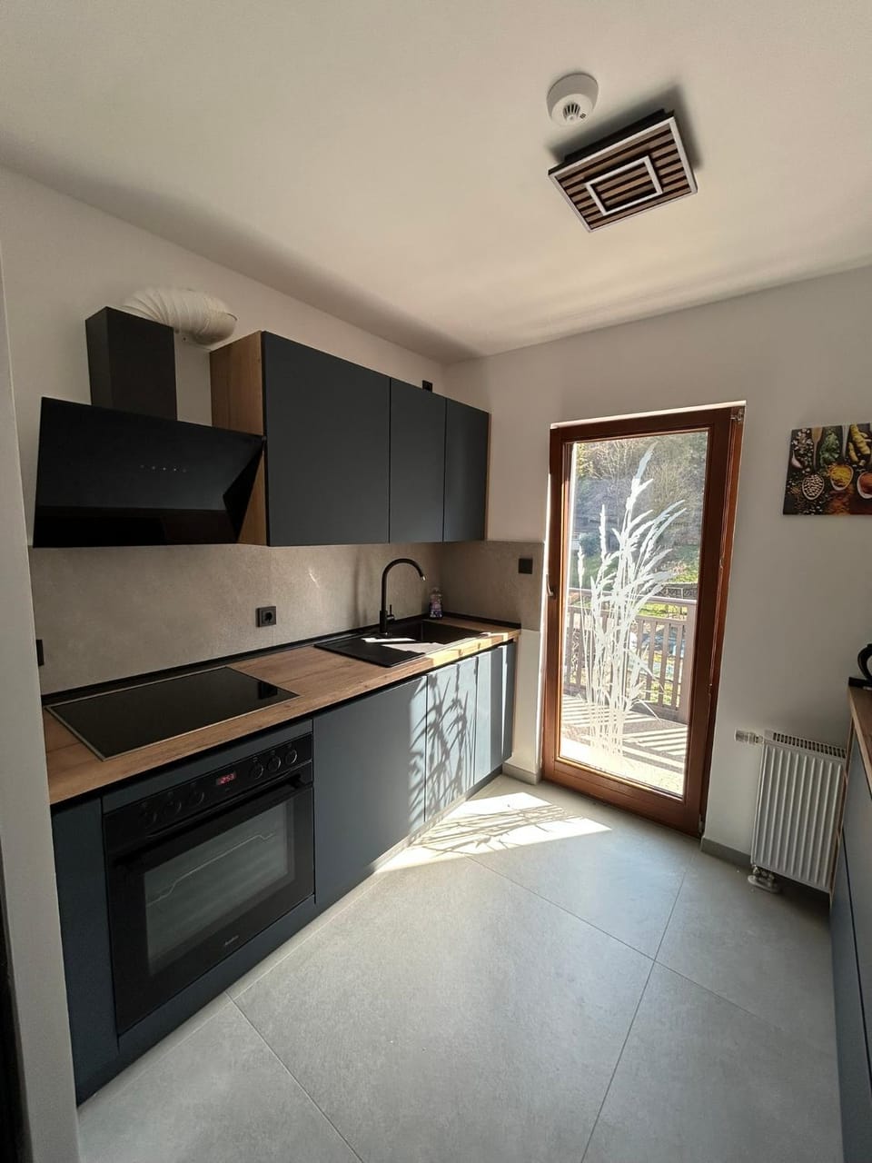 Kitchen or kitchenette, stove, kitchen