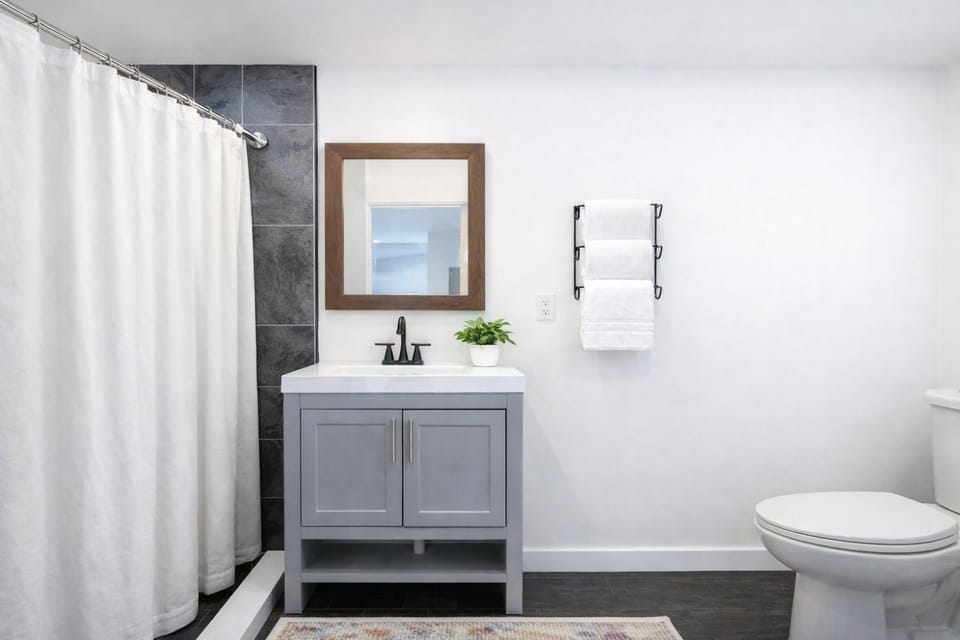 Shower, Toilet, Bathroom, towels