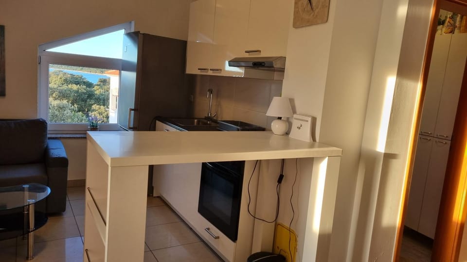 Kitchen or kitchenette, oven