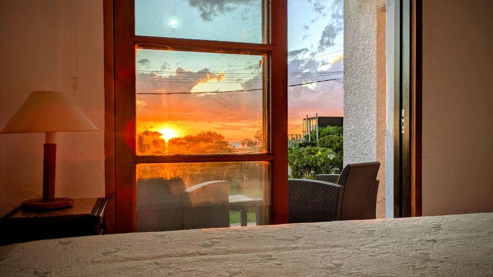 Bed, Bedroom, Sea view, Sunset