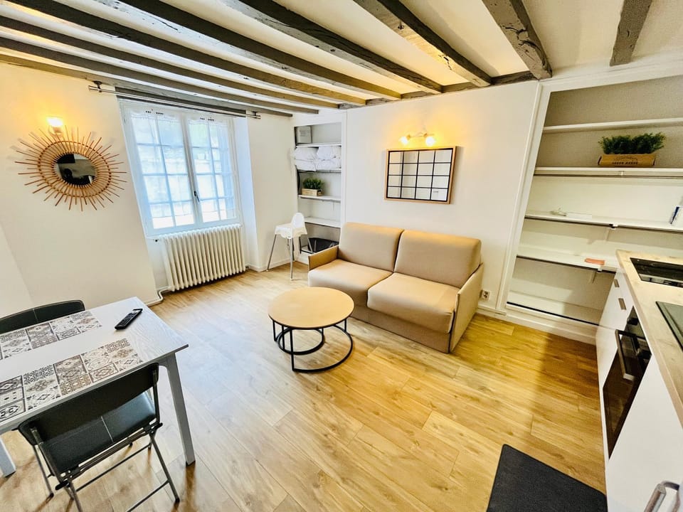 Kitchen or kitchenette, Living room, Seating area, Dining area, oven, stove