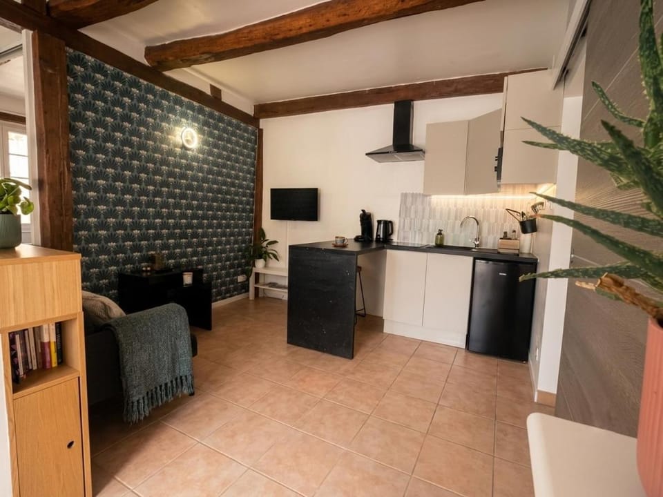 Living room, kitchen