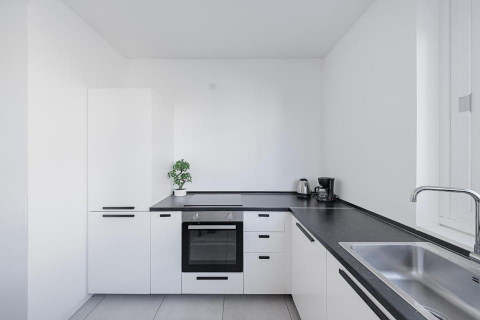 Kitchen or kitchenette, dishwasher, stove