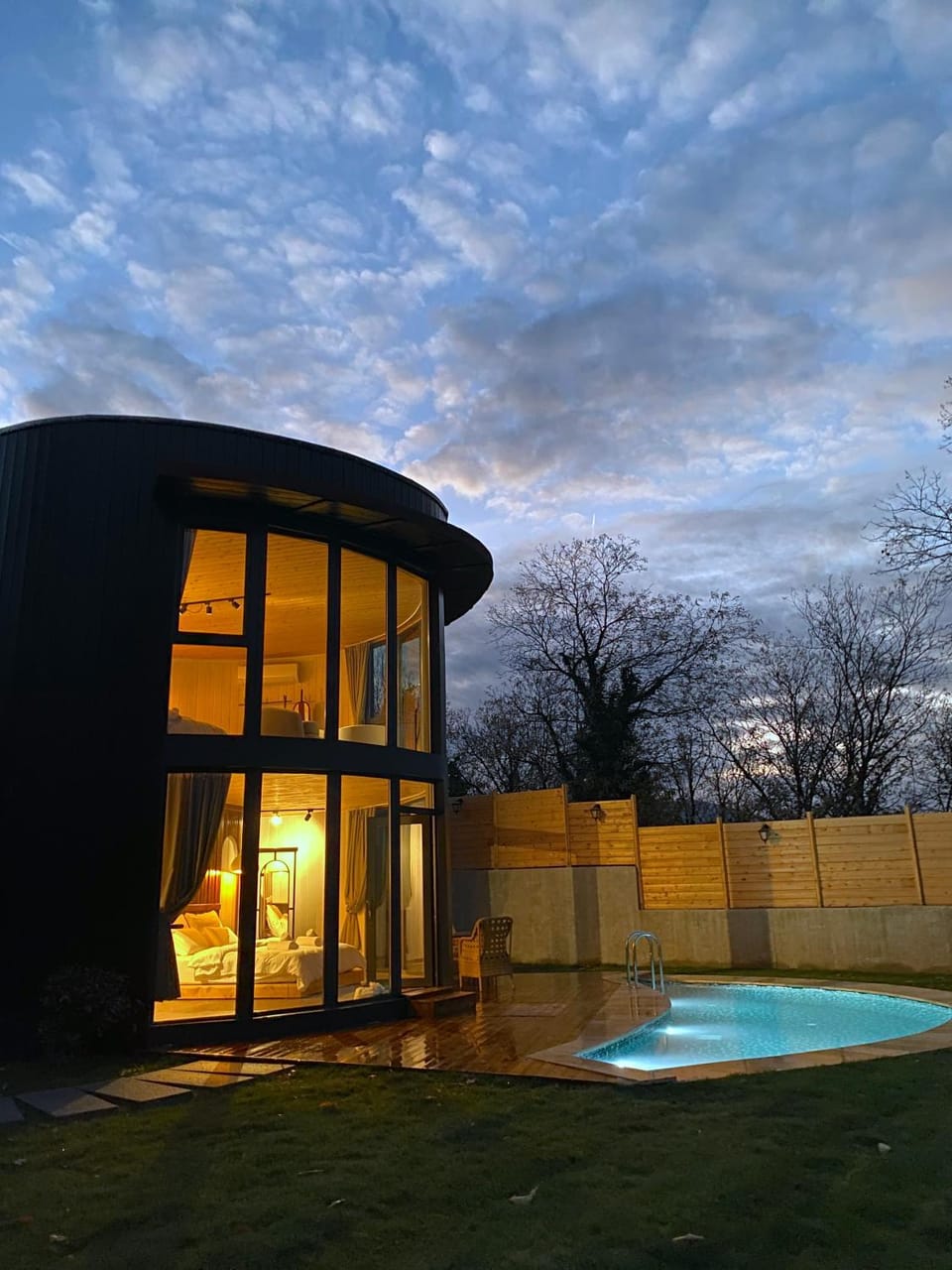 Property building, Night, Natural landscape, Garden
