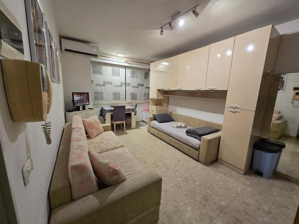 Bed, TV and multimedia, Living room, Seating area, Bedroom, air conditioner