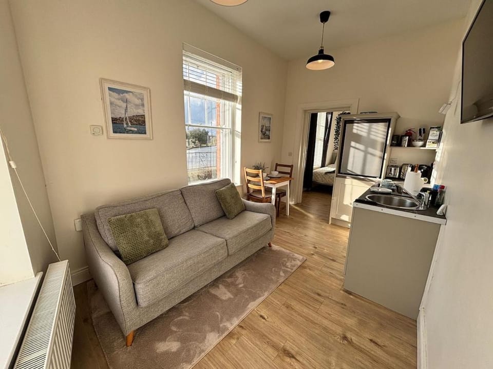 Kitchen or kitchenette, Living room, Seating area, Dining area, oven, stove, toaster
