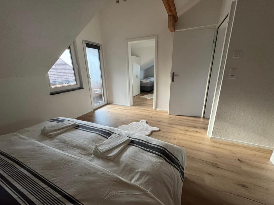 Bed, Photo of the whole room, Bedroom, towels, wardrobe
