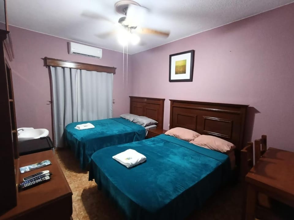 Bed, Bedroom, towels, air conditioner