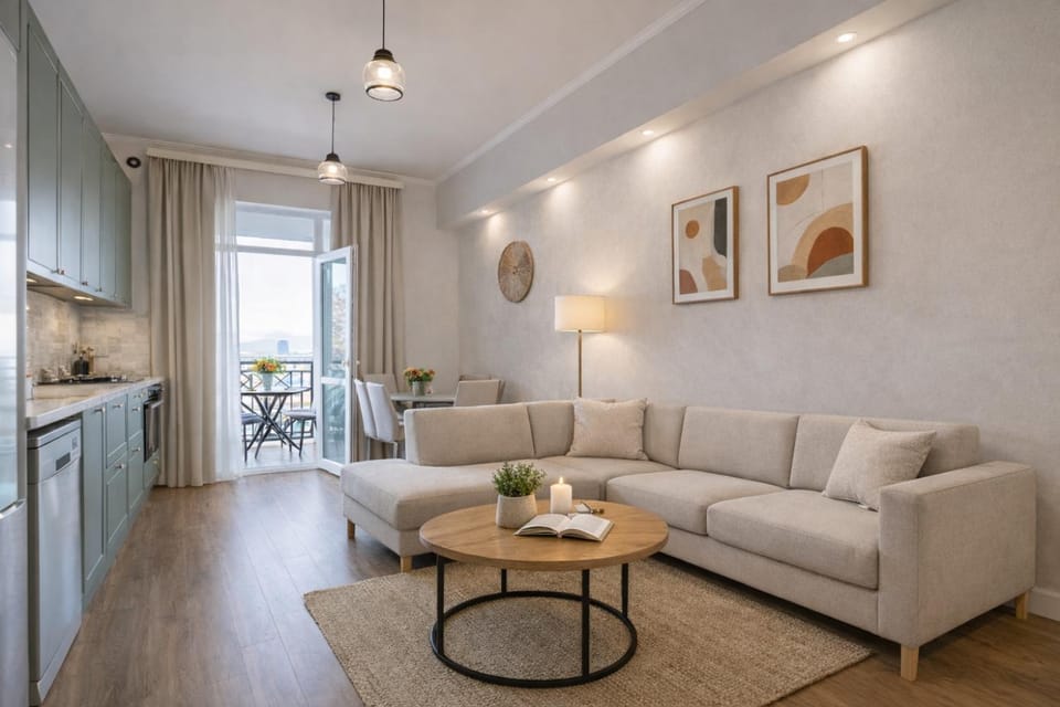 Kitchen or kitchenette, Living room, Seating area, Dining area, minibar, pet friendly, stove