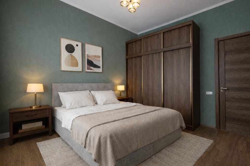 Bed, Photo of the whole room, Bedroom, wardrobe