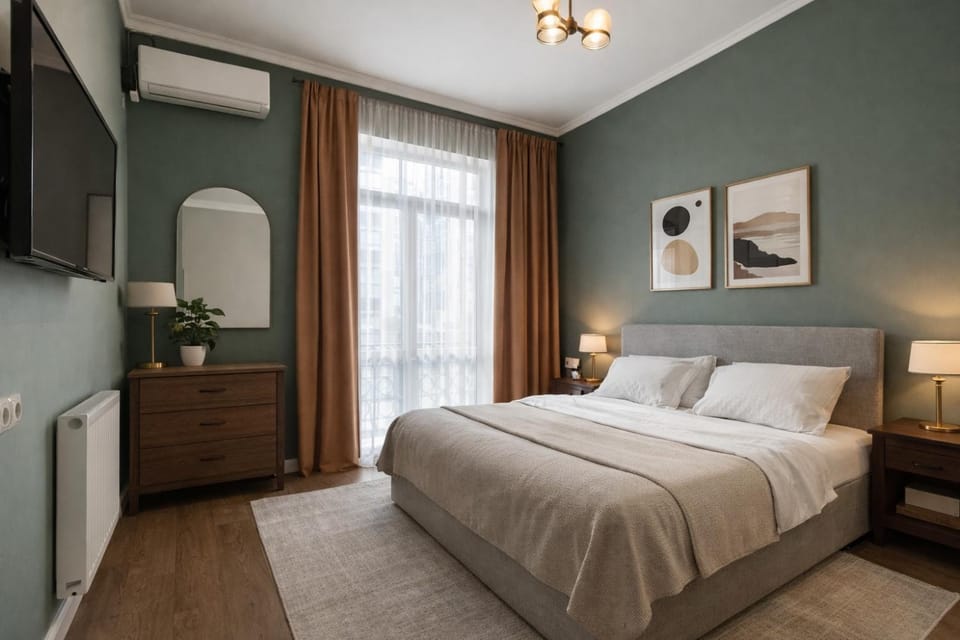 Communal lounge/ TV room, Bed, TV and multimedia, Photo of the whole room, Evening entertainment, Bedroom, air conditioner