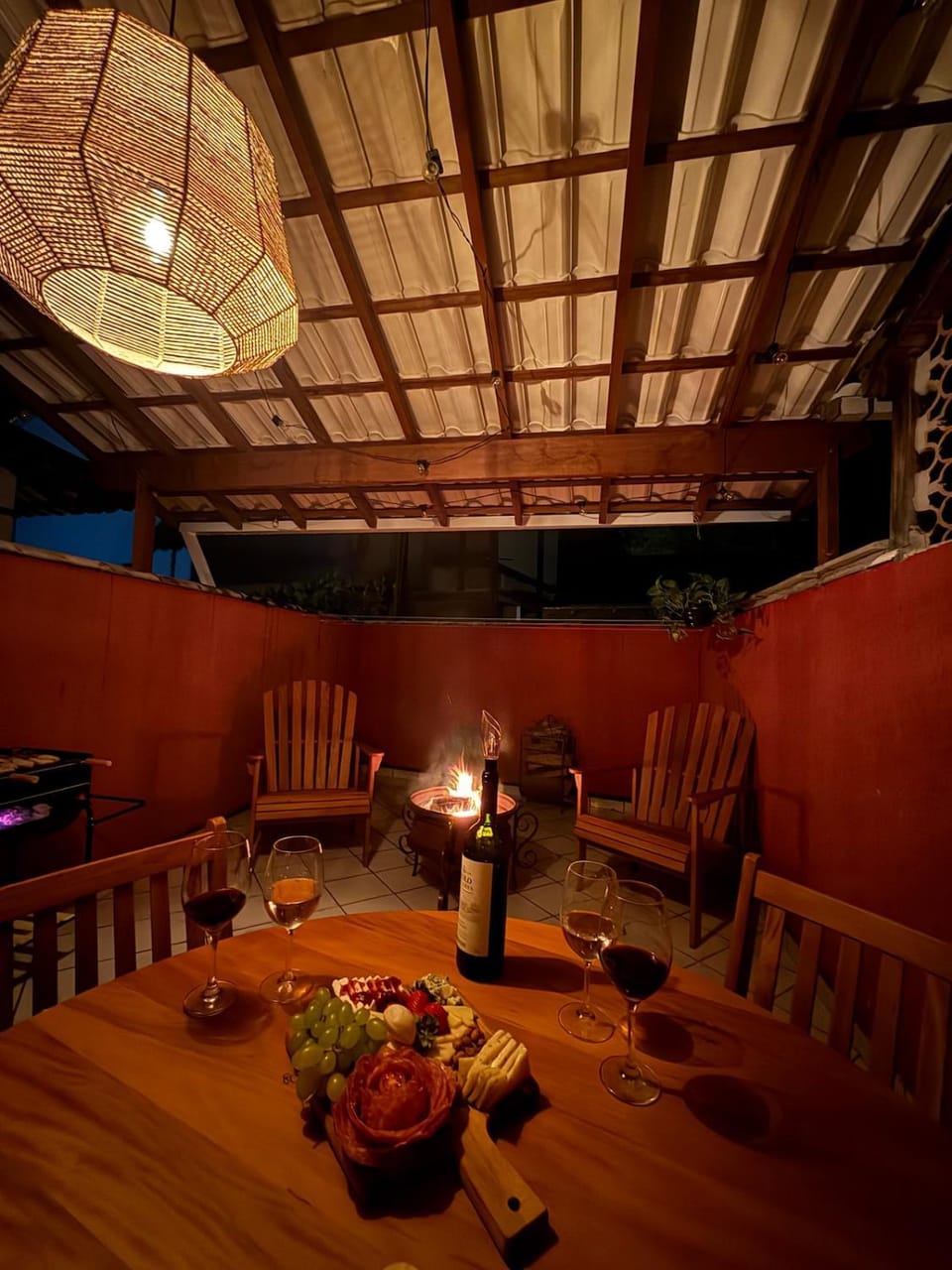 Patio, BBQ facilities, fireplace